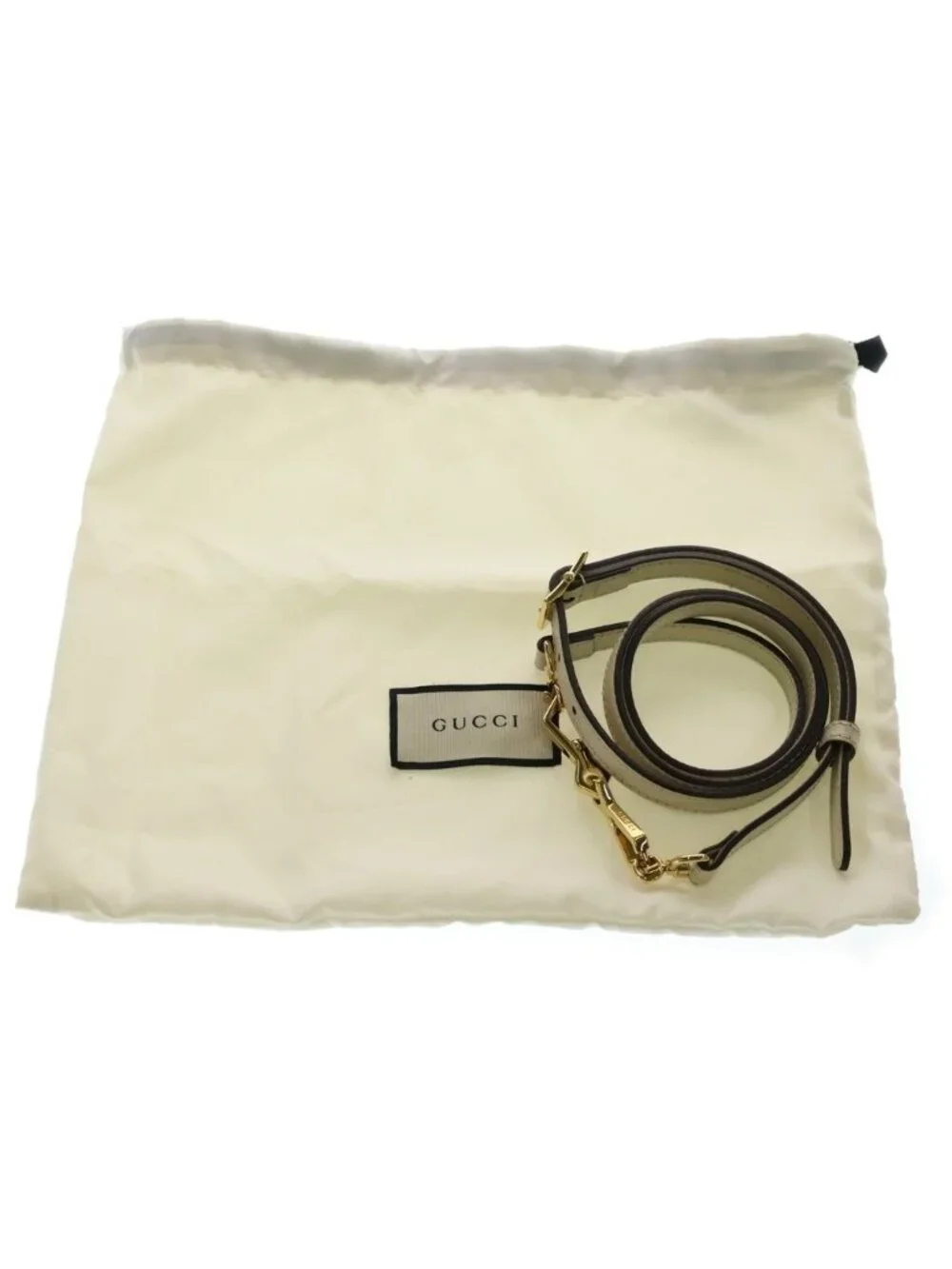 Gucci Ophidia GG Sherry Line Leather 2-Way Shoulder Bag White Ivory